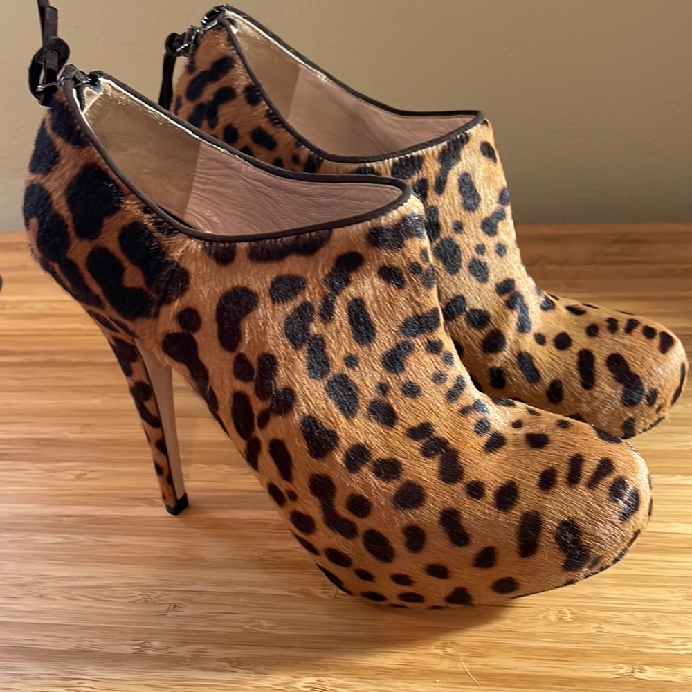 Miu Miu Animal Print Booties 37